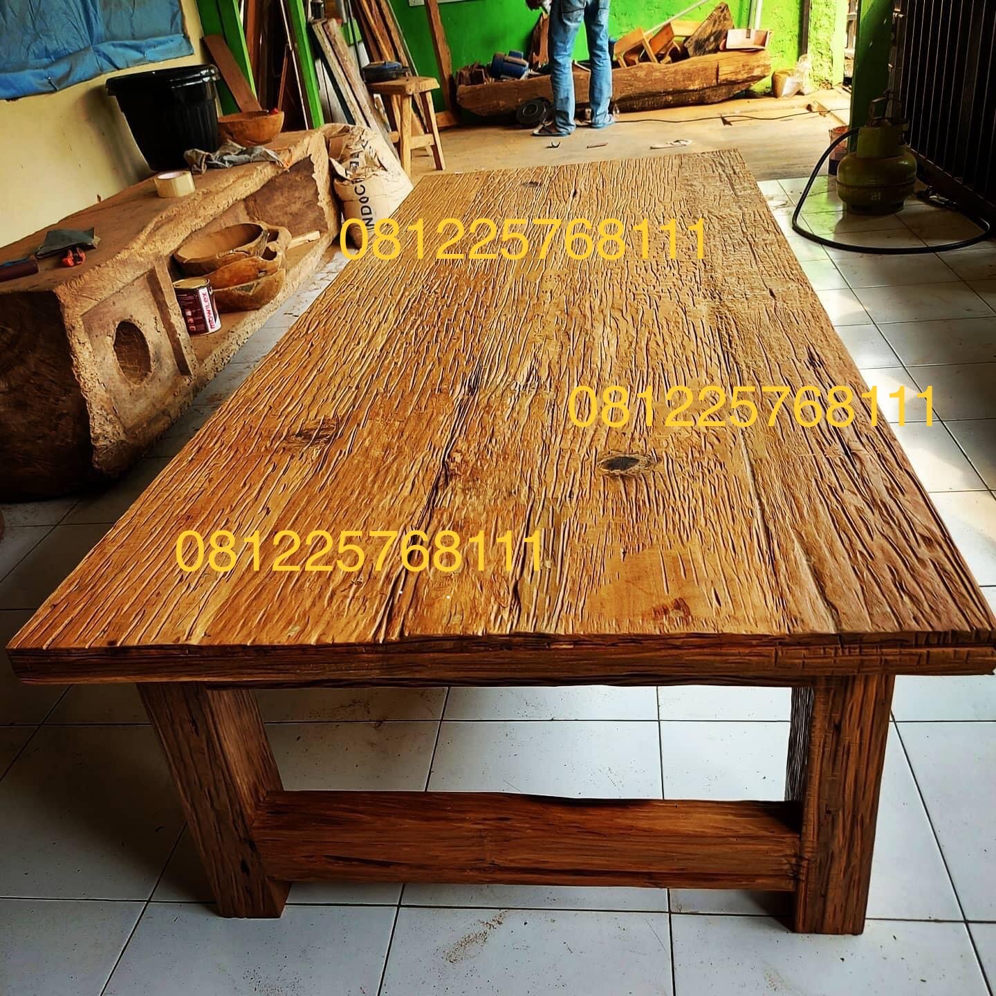 meja rustic kayu jati lawas bekas rumah | furniture antik